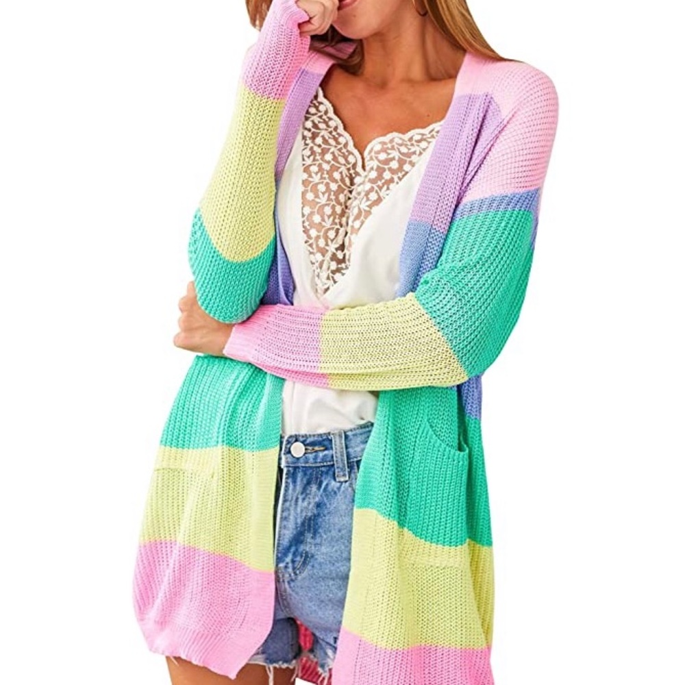 Colorful Rainbow Cardigan